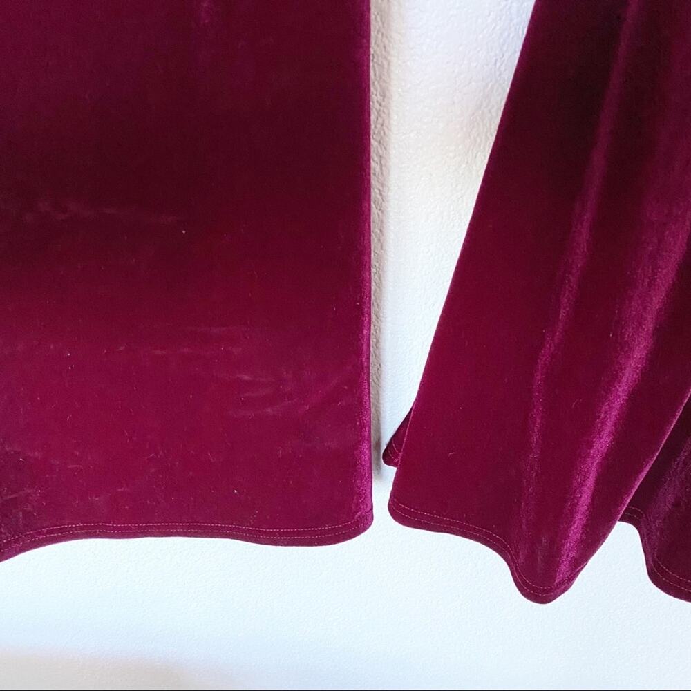 Fashion Nova Berry Velour Flare Hi Low Hem Pants Size Small - Picture 5 of 9